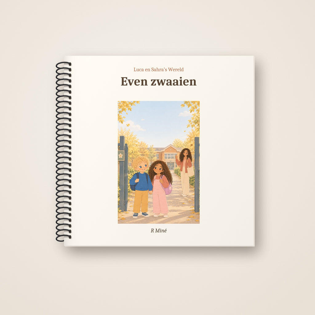 Even zwaaien – voorkant, spiraalgebonden prentenboek