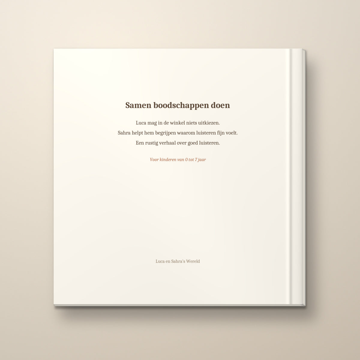 Samen boodschappen doen – achterkant, hardcover