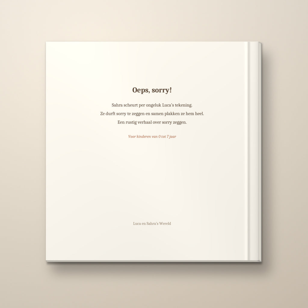 Oeps, sorry! – achterkant, hardcover