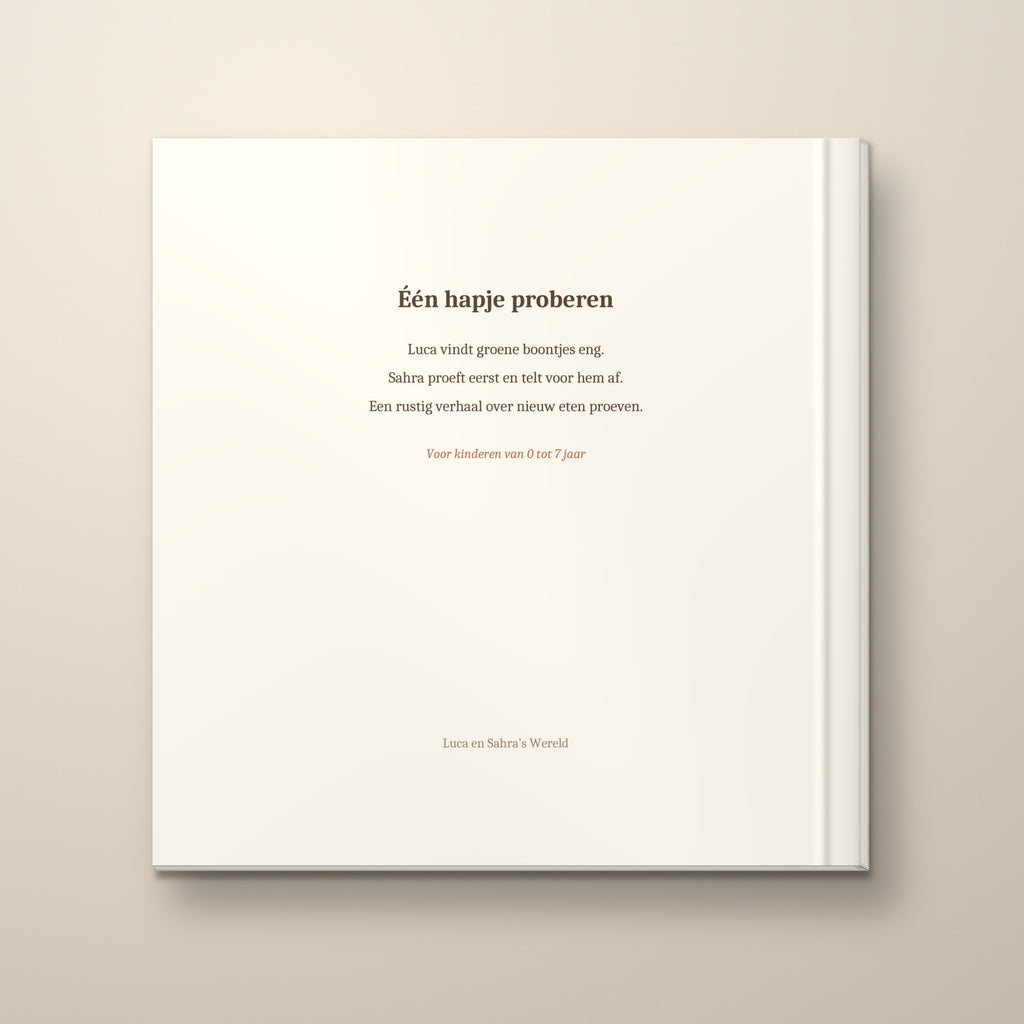 Eén hapje proberen – achterkant, hardcover